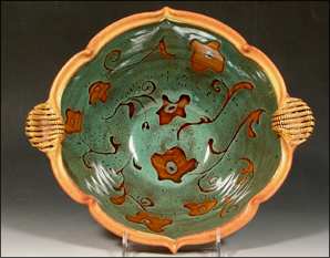 Hand Painted Bowl With Floating Flowers