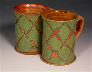 Hand Painted Lattice Mugs