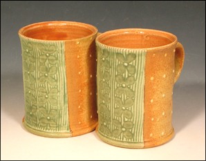 Mugs Decorated With Dots and Flowers