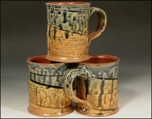 Mug With Ash Glaze And Spiral Design