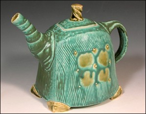 Turquoise Squared Teapot