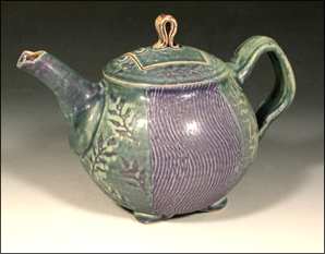 Purple Brocade Teapot